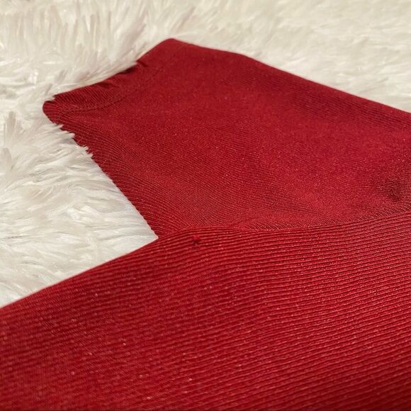 TopShop Ribbed Cold Shoulder Mini Dress in Red Size 2 - Picture 5 of 9